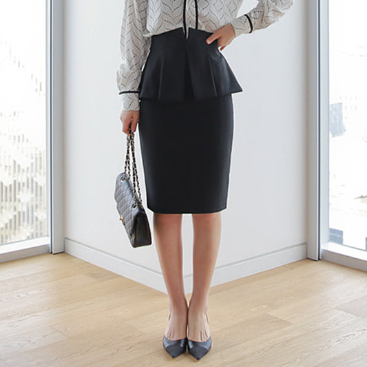 Ruffled fashion high waist bag hip skirt