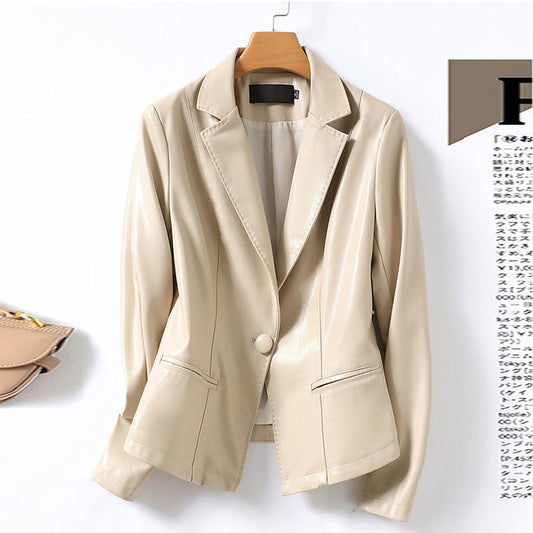 Ariana Faux Leather Blazer – EDGE Edition