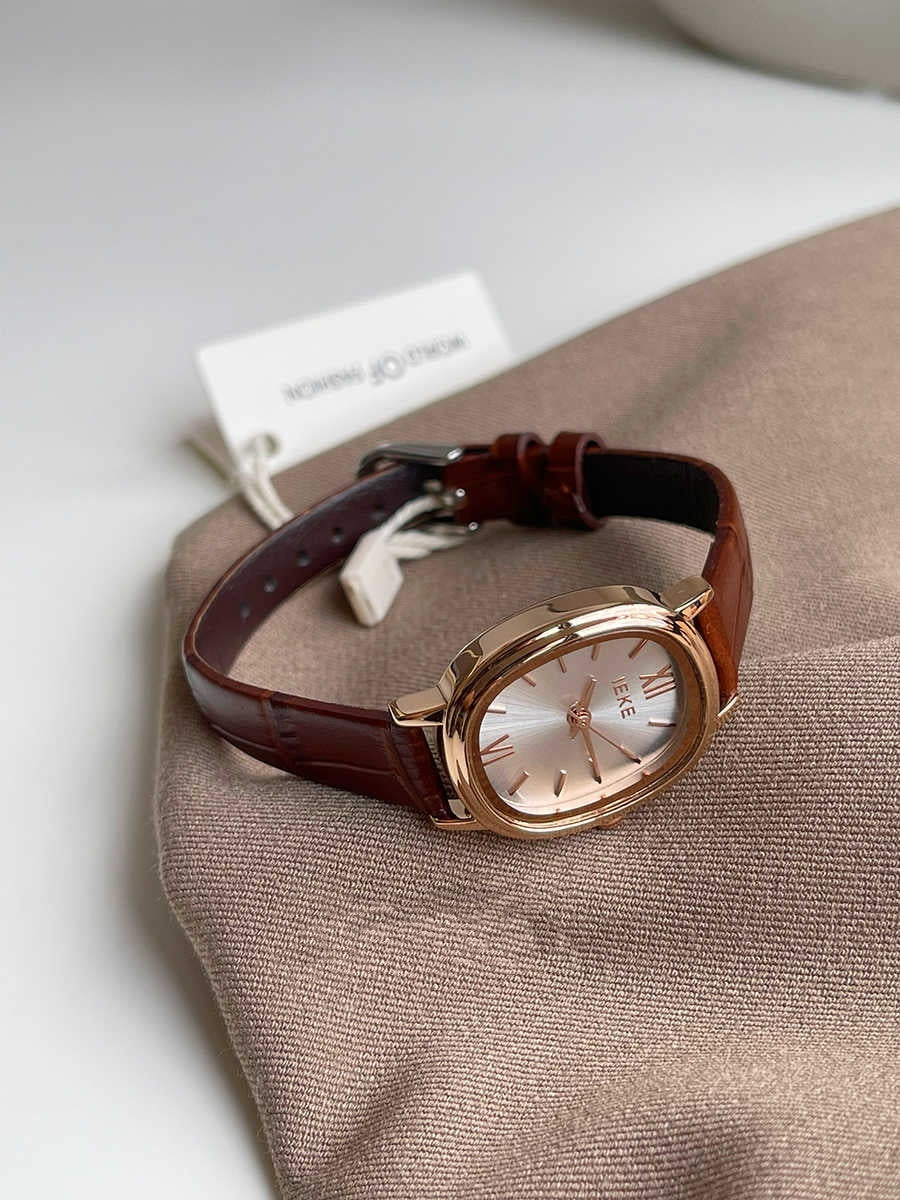 Genuine Leather Small Dial Women's Simple Retro Belt Watch