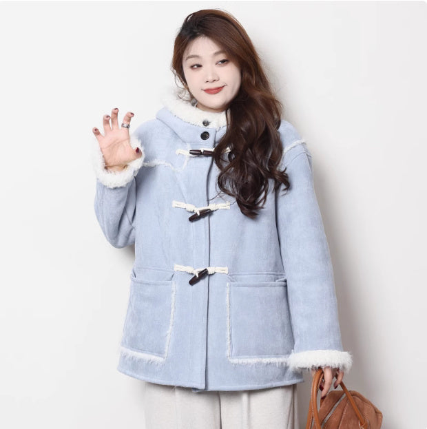 Maillard Short And Long Suede Faux Fur Plush Coat