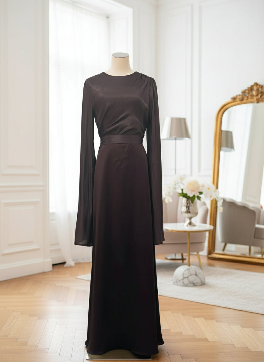 Grace Satin-Chiffon Maxi Dress – LUXE Edition