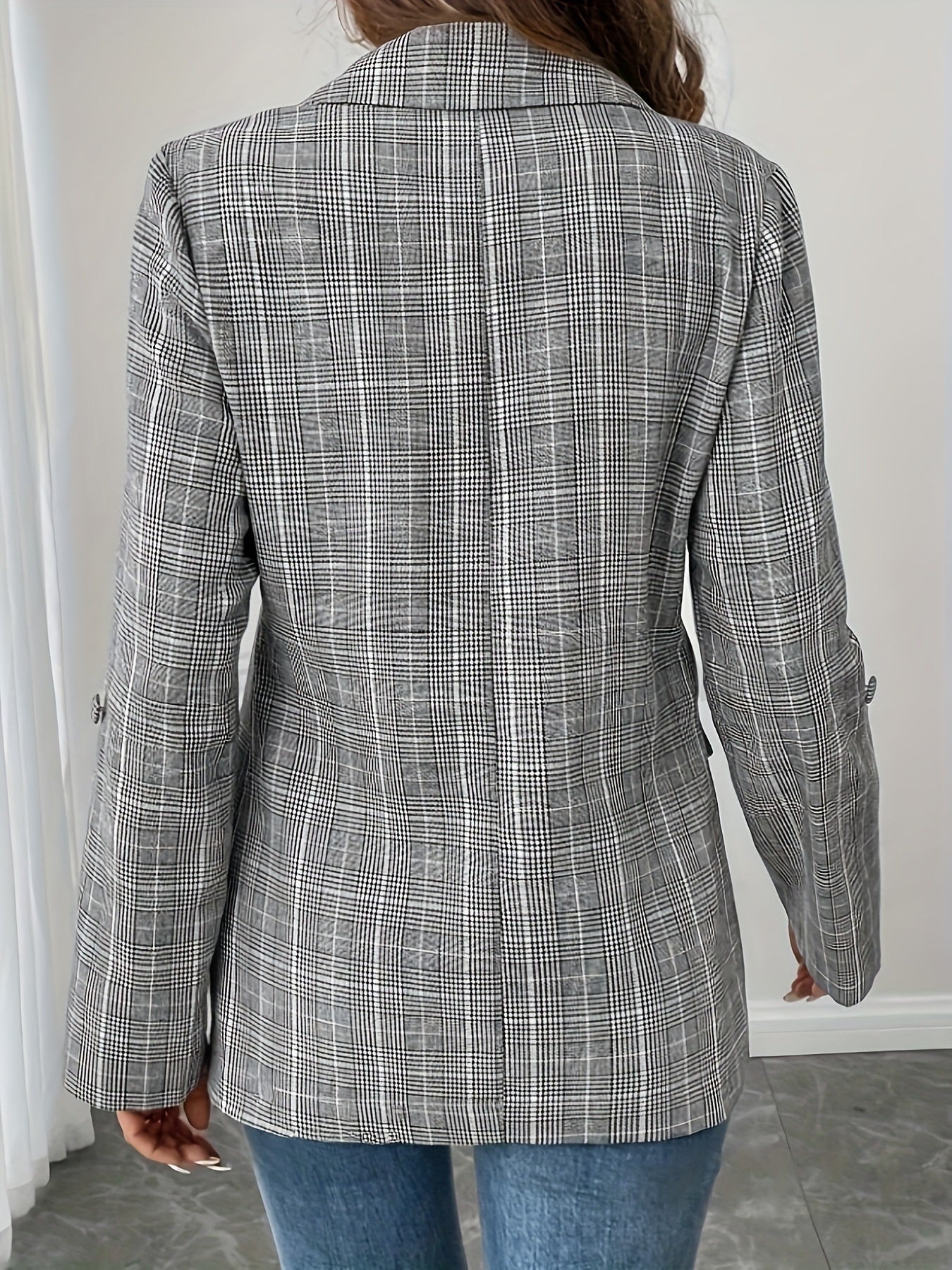 European And American New Elegant Plaid Suit Coat