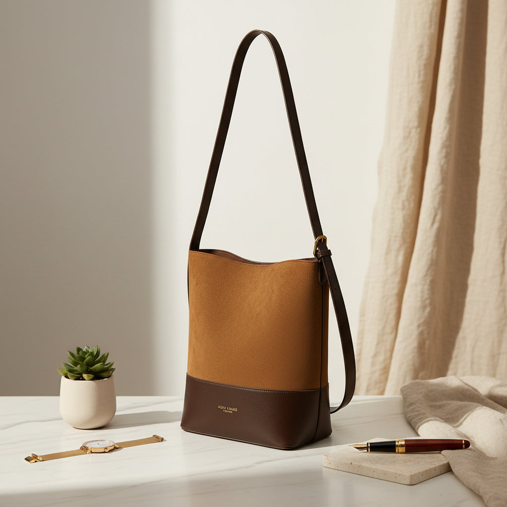 Suede Contrast Bucket Bag – CORE Edition