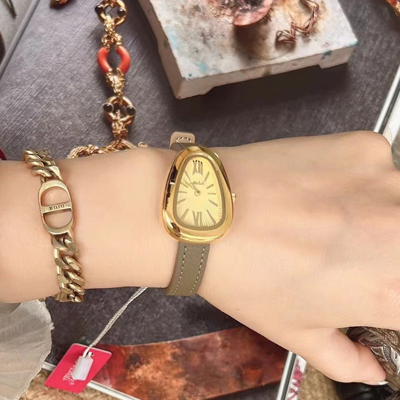 Women's High-grade Leather Belt Quartz Casual Watch