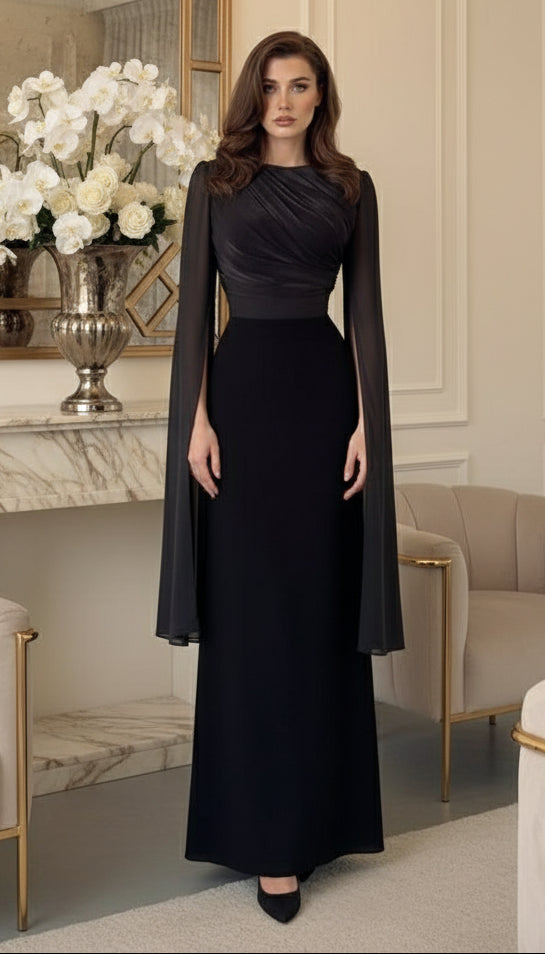 Grace Satin-Chiffon Maxi Dress – LUXE Edition