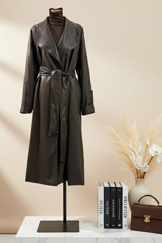 Draped City Leather Trench – LUXE Edition