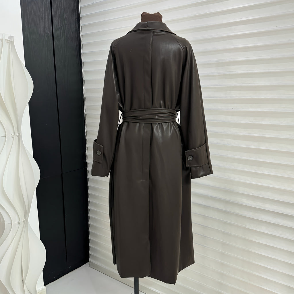 Draped City Leather Trench – LUXE Edition
