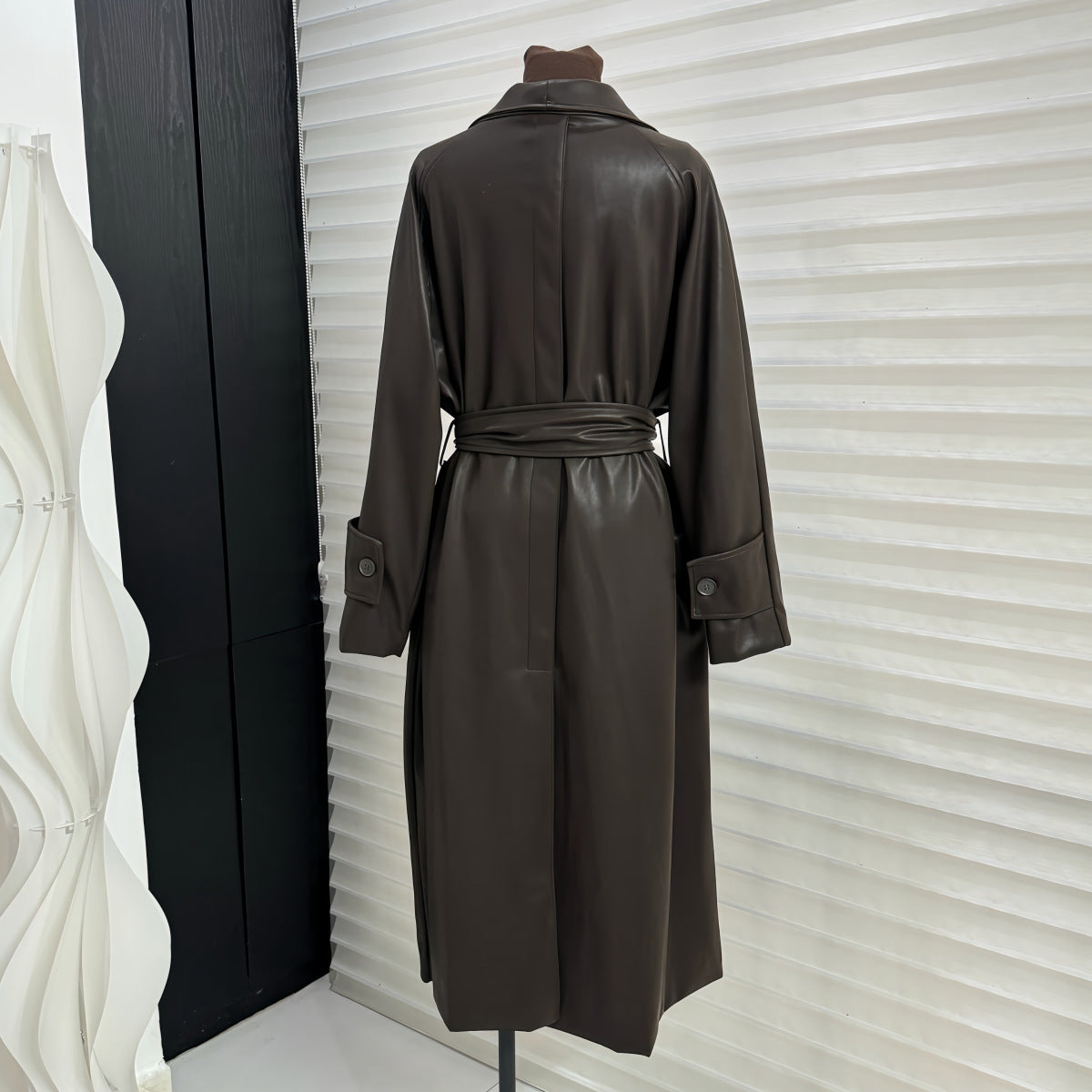 Draped City Leather Trench – LUXE Edition