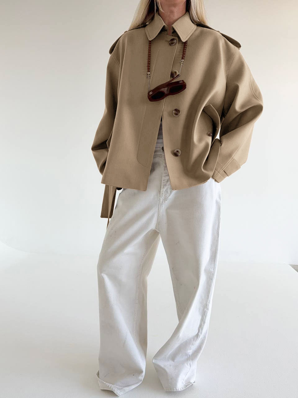 Céline Belted Trench Coat – IVORY Edition