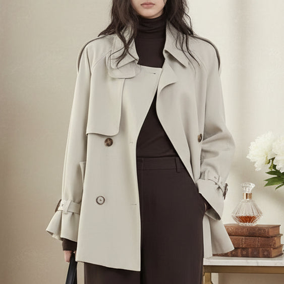 Claudia Belted Trench Coat – IVORY Edition