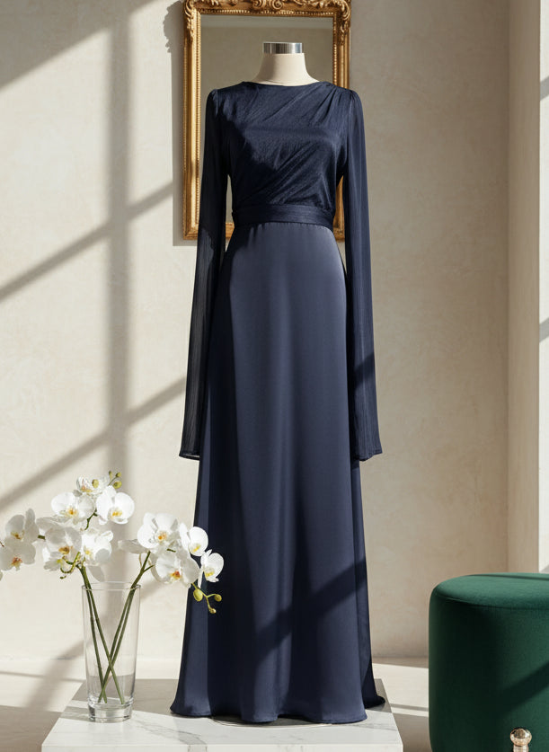 Grace Satin-Chiffon Maxi Dress – LUXE Edition