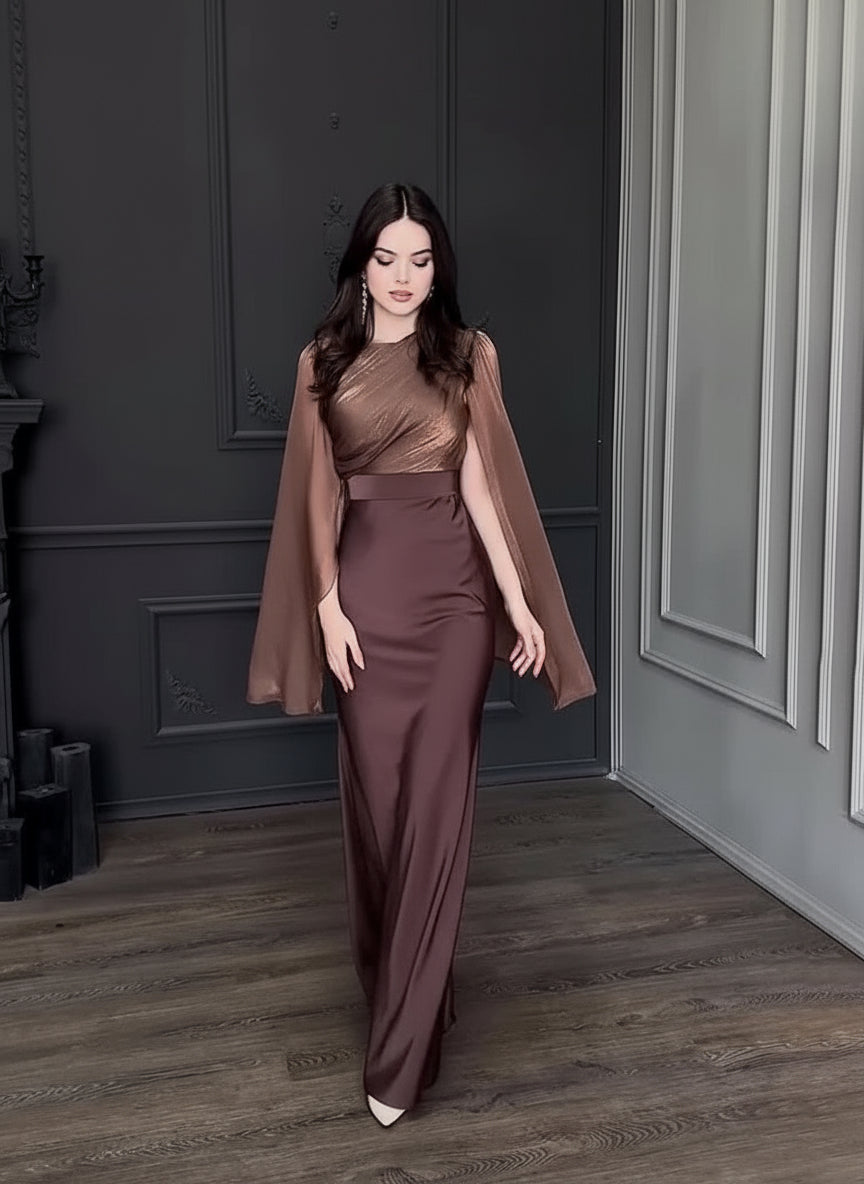 Grace Satin-Chiffon Maxi Dress – LUXE Edition