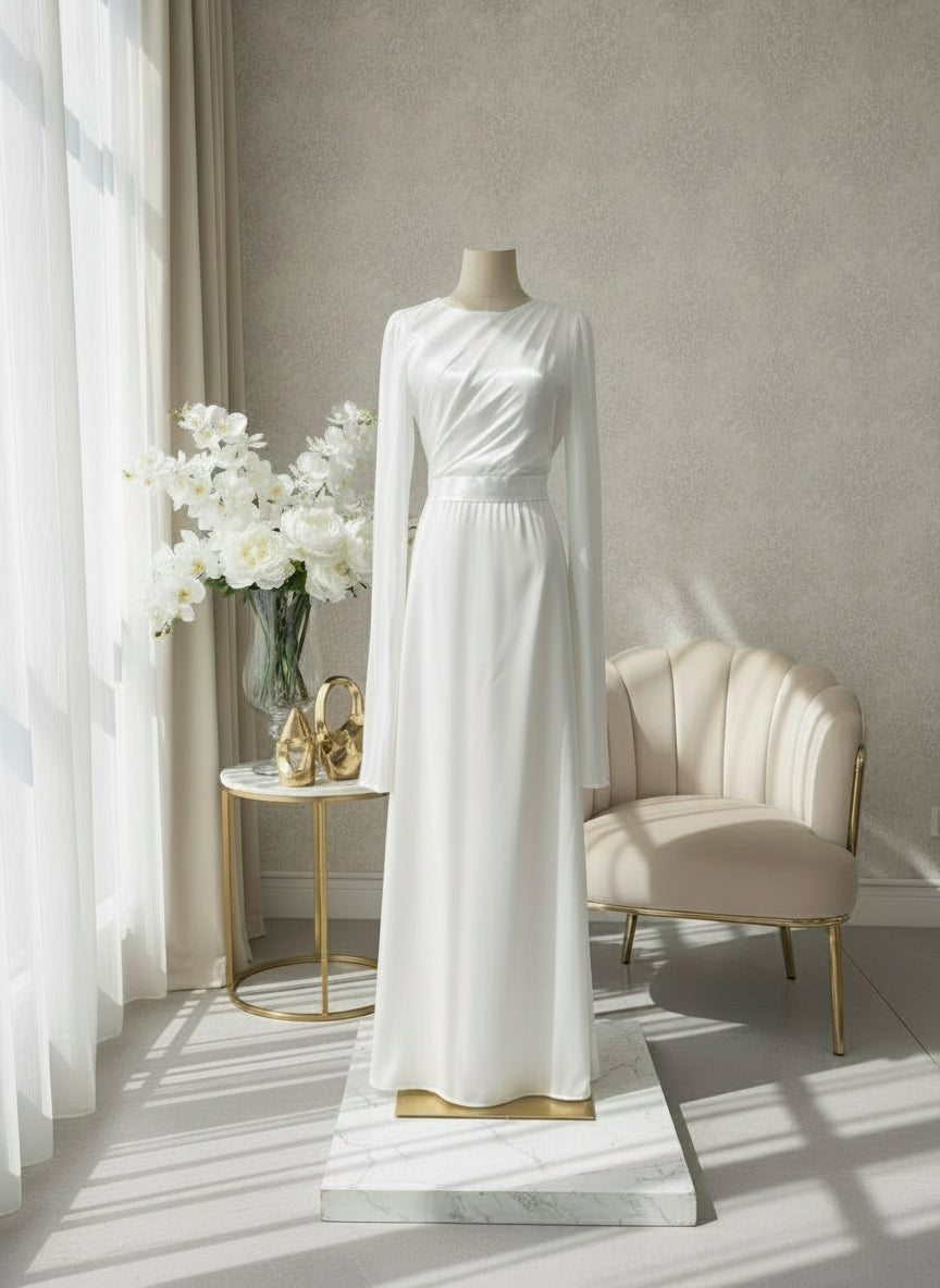 Grace Satin-Chiffon Maxi Dress – LUXE Edition