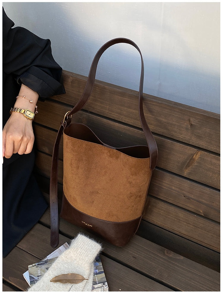 Suede Contrast Bucket Bag – CORE Edition