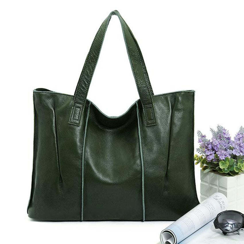 Top Grain Leather Single Shoulder Tote Bag