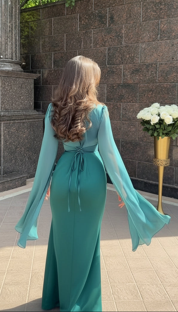 Grace Satin-Chiffon Maxi Dress – LUXE Edition