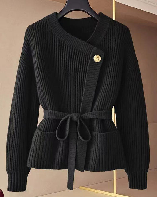 Merlot Knit Belted Cardigan – CORE Edition