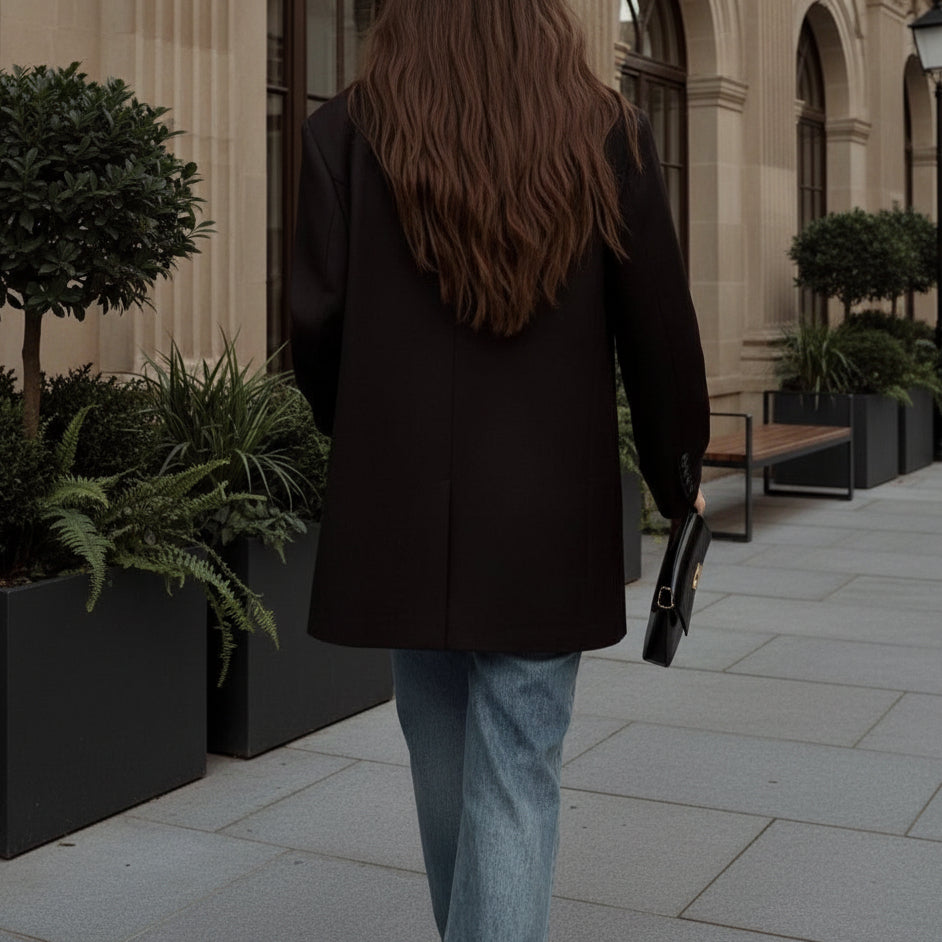 Classic Oversized Blazer – NOIR Edition