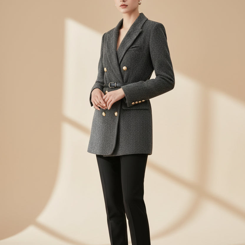Double-Breasted Wool Blazer – LUXE Edition