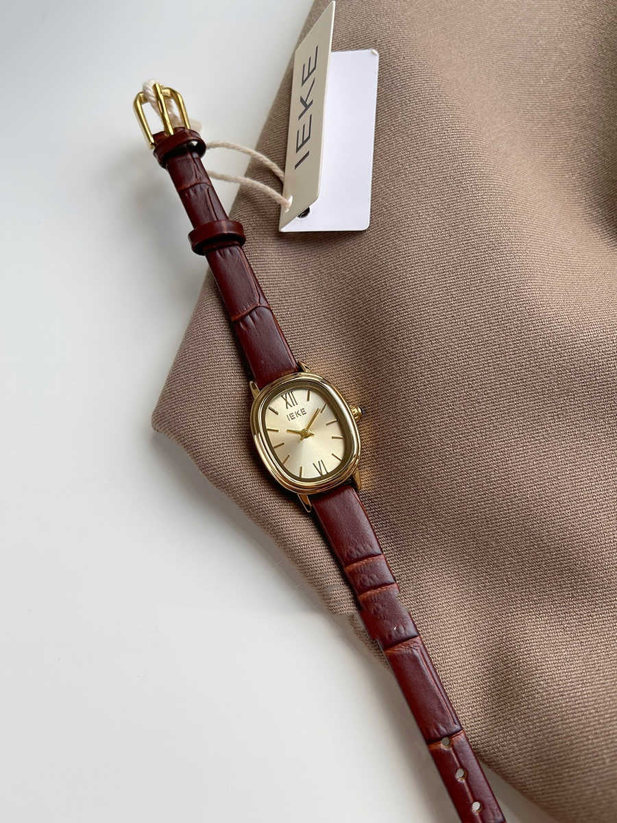 Genuine Leather Small Dial Women's Simple Retro Belt Watch