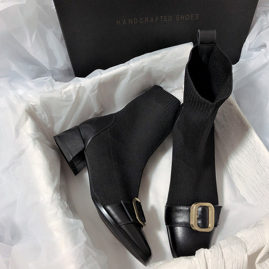Renaissance Buckle Knit Boots – CHIC Edition