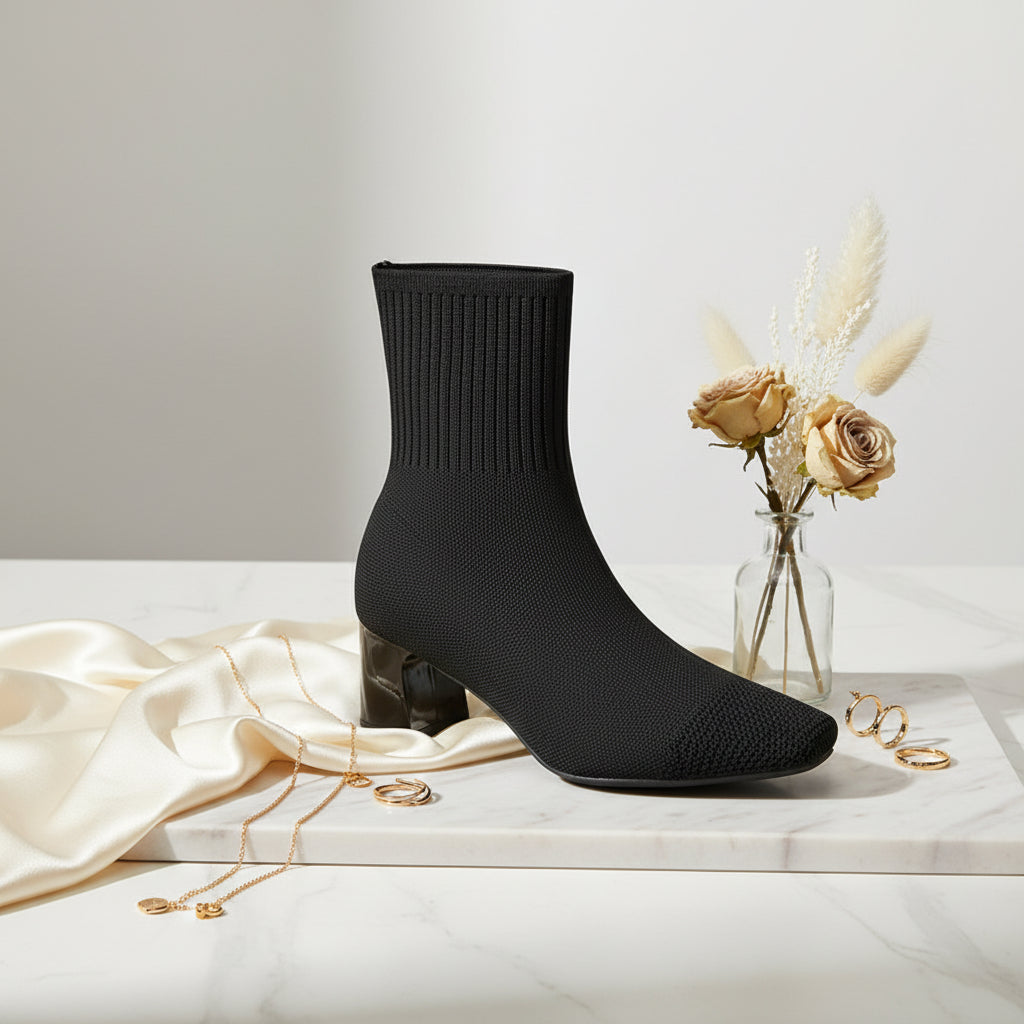 Élancé Knit-Heeled Boot – MINIMAL Edition