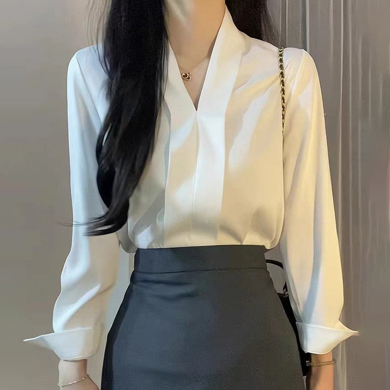 V-neck Female Temperament Light Mature Wind Commuter Top