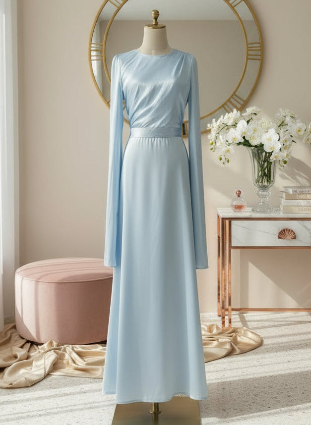 Grace Satin-Chiffon Maxi Dress – LUXE Edition