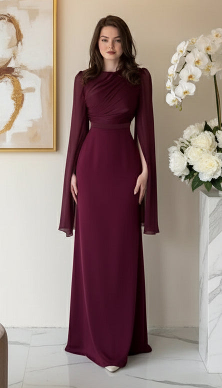 Grace Satin-Chiffon Maxi Dress – LUXE Edition