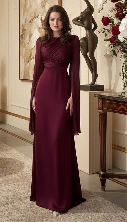 Grace Satin-Chiffon Maxi Dress – LUXE Edition