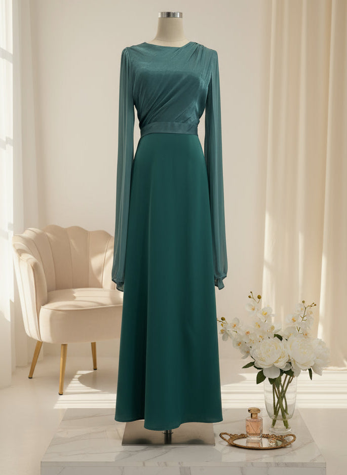 Grace Satin-Chiffon Maxi Dress – LUXE Edition