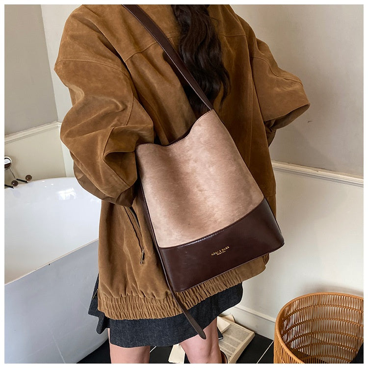 Suede Contrast Bucket Bag – CORE Edition