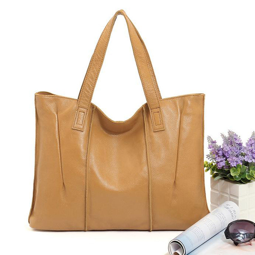 Top Grain Leather Single Shoulder Tote Bag