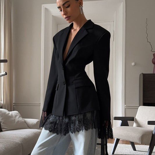 Gentle Niche Design Black Small Business Suit Coat