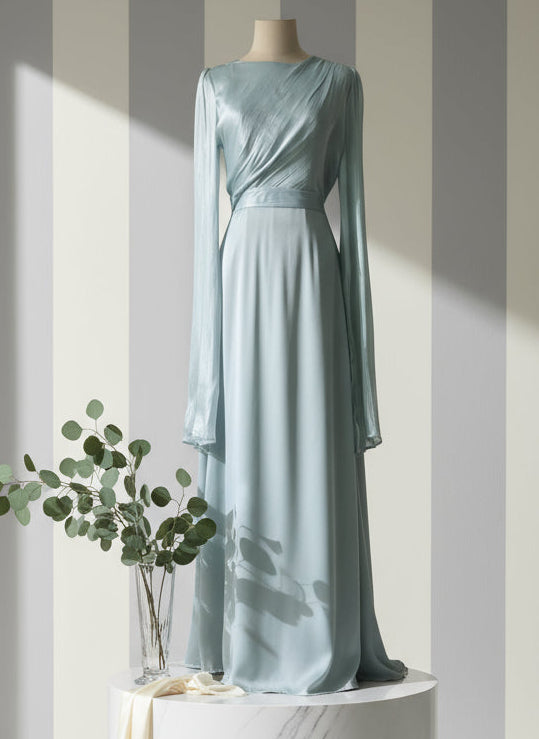 Grace Satin-Chiffon Maxi Dress – LUXE Edition