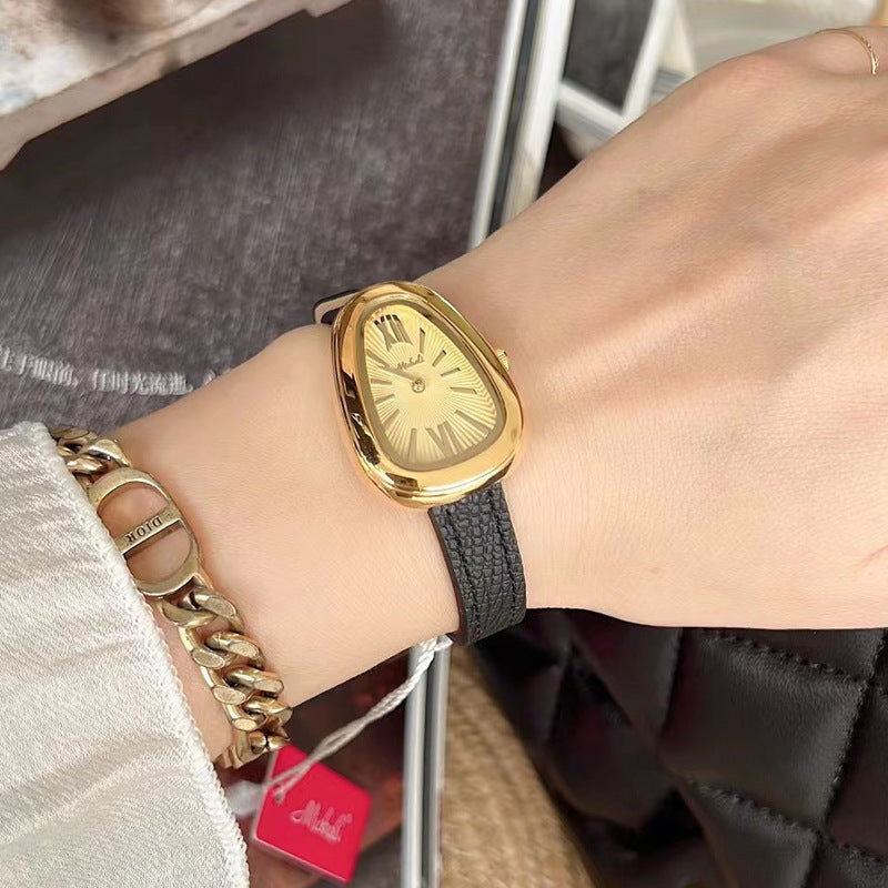 Women's High-grade Leather Belt Quartz Casual Watch