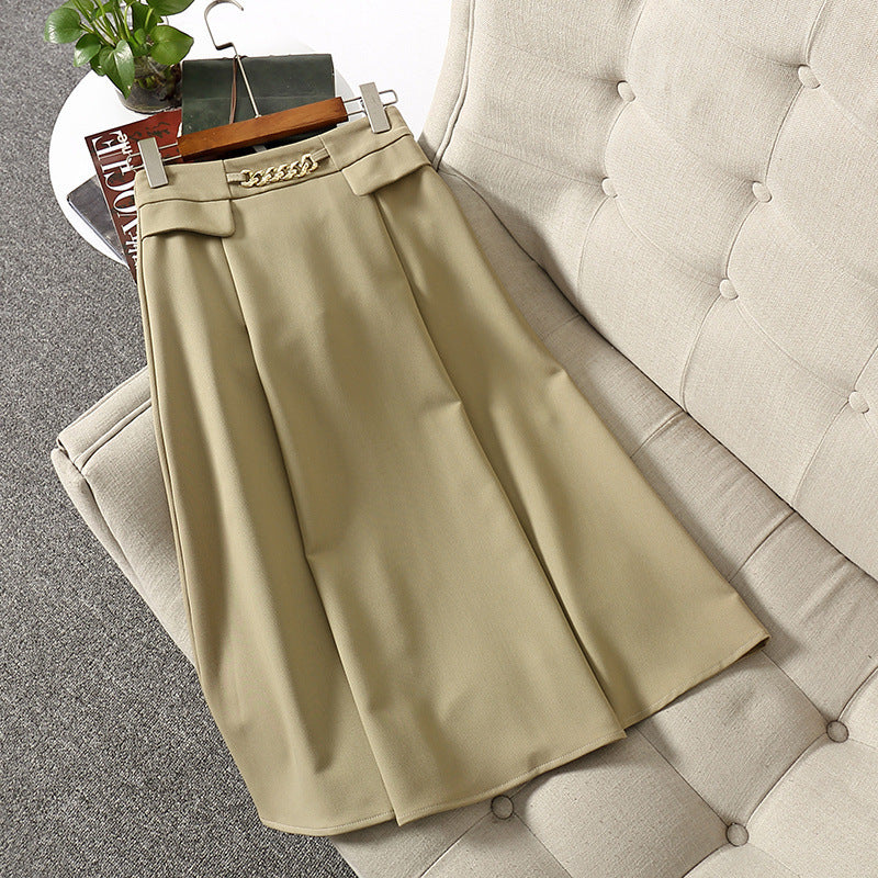 Women's New Chic Chain Waist Midi Skirt