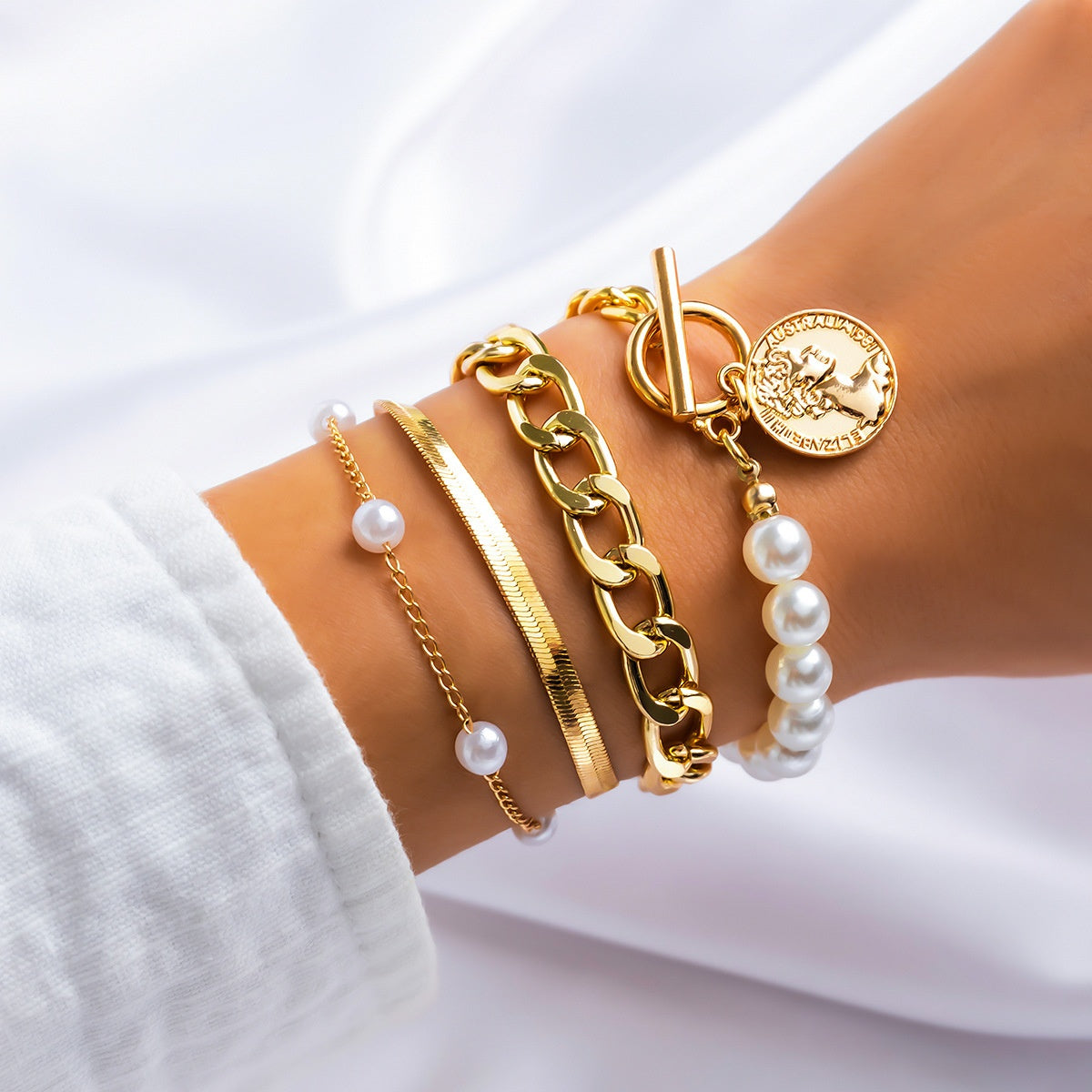 Armband-Set „Celeste Minimal Link“ - LUXE Edition