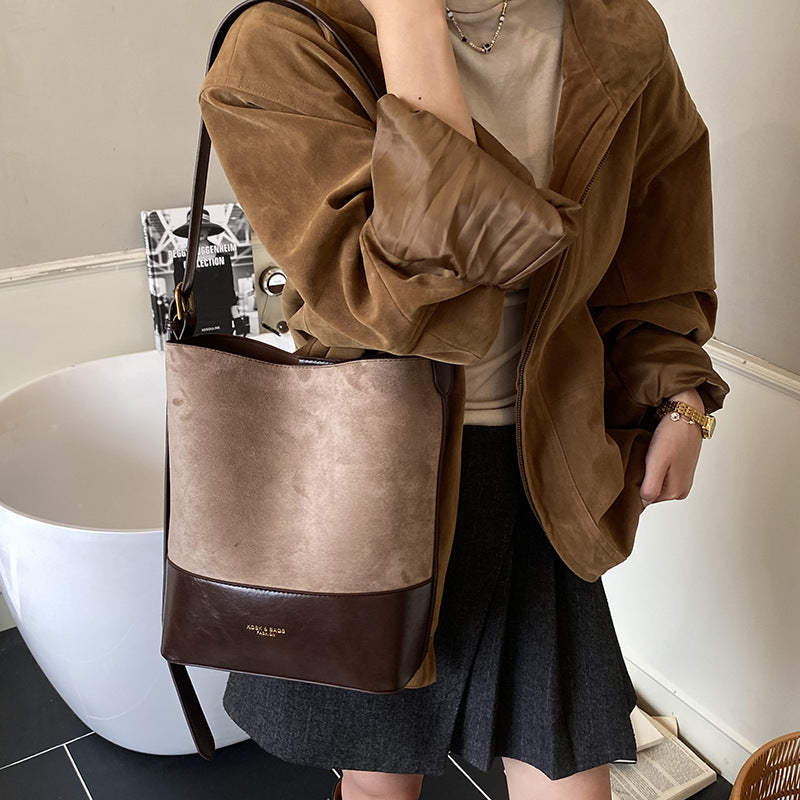 Suede Contrast Bucket Bag – CORE Edition