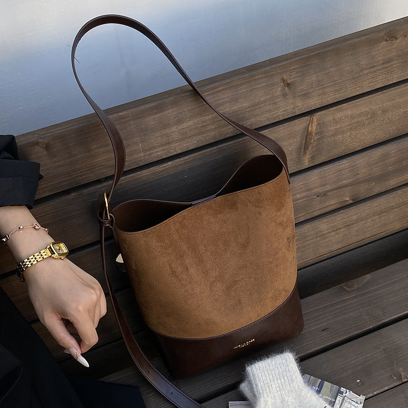 Suede Contrast Bucket Bag – CORE Edition