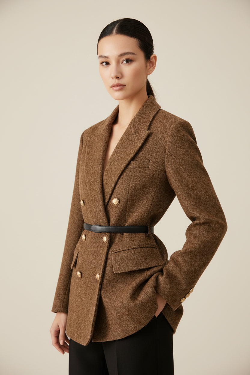 Double-Breasted Wool Blazer – LUXE Edition