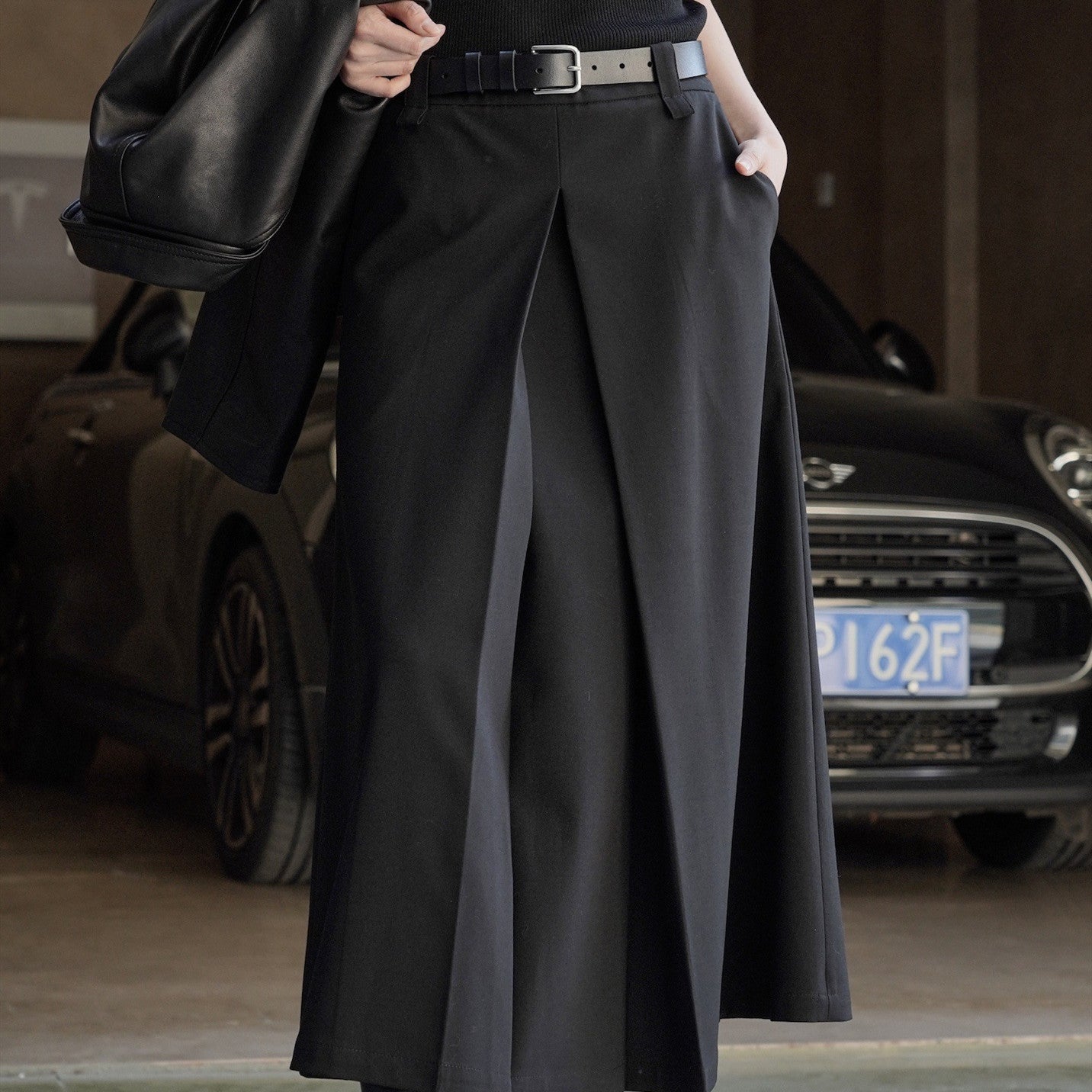 Retro Design High Waist Suit Skirt