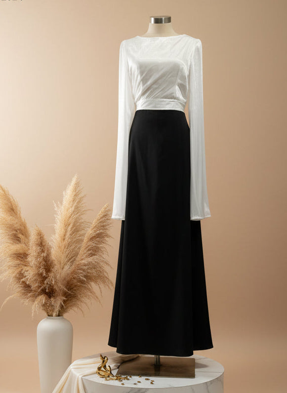Grace Satin-Chiffon Maxi Dress – LUXE Edition