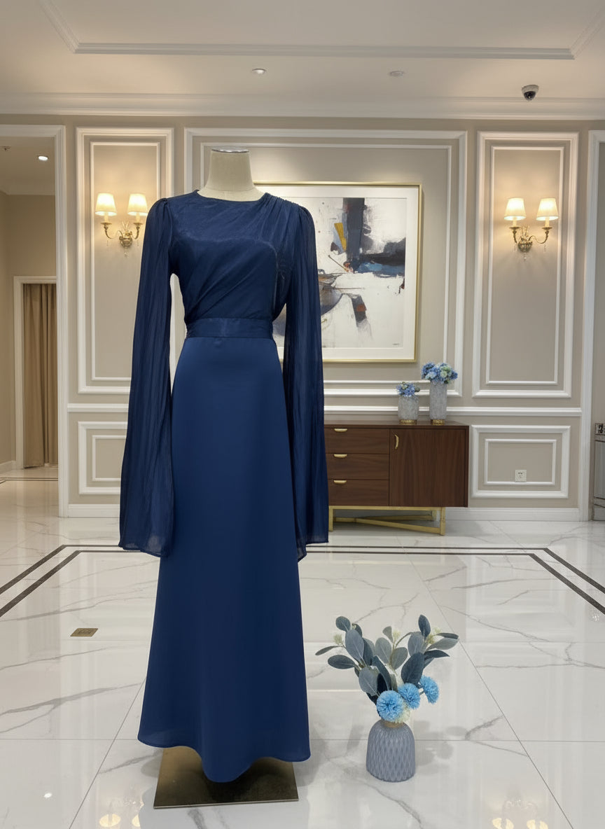 Grace Satin-Chiffon Maxi Dress – LUXE Edition