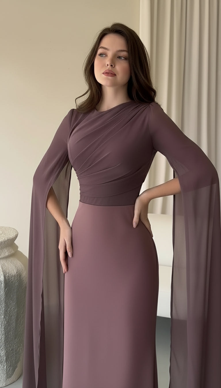 Grace Satin-Chiffon Maxi Dress – LUXE Edition