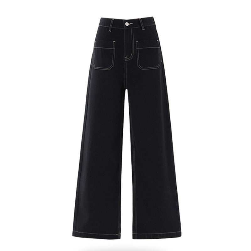 Spring New High Waist Loose And Slimming Drape Casual Straight-leg Mop Pants
