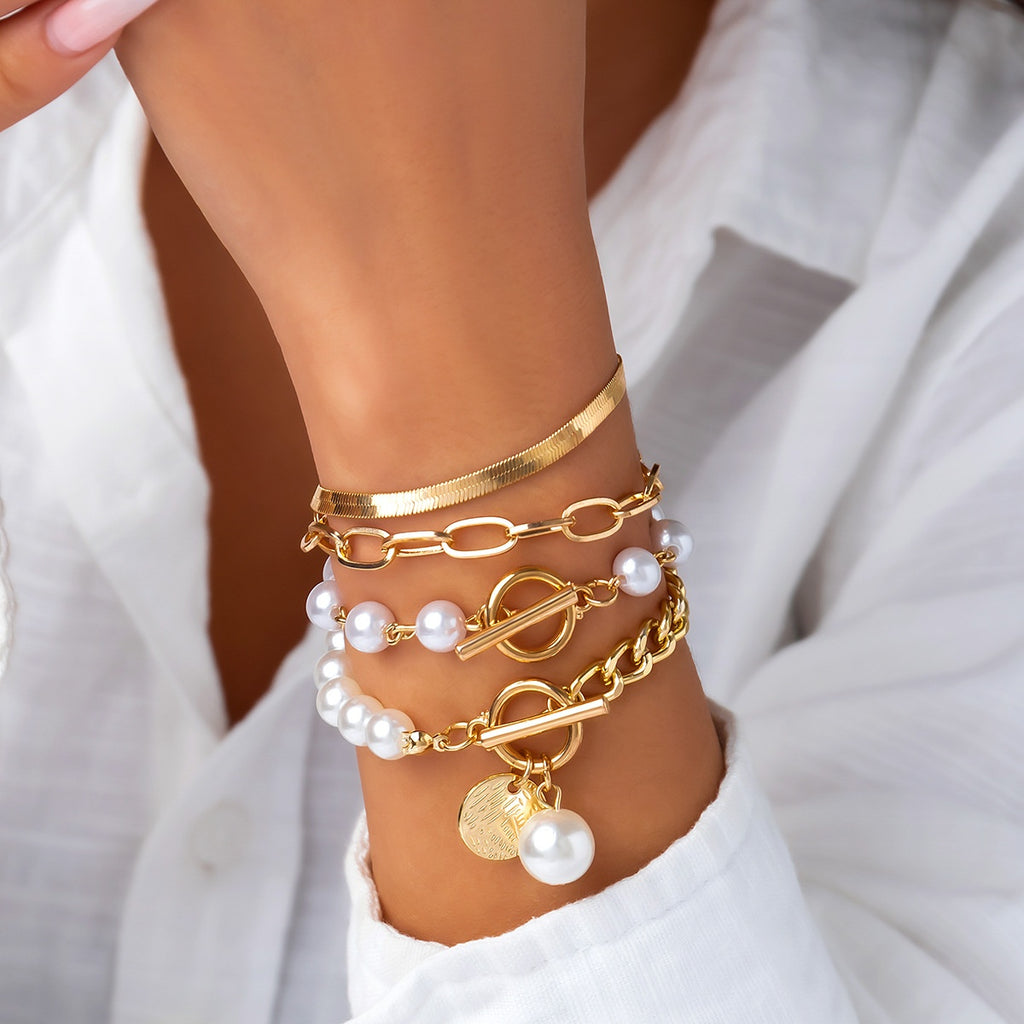 Armband-Set „Élise Pearl & Chain“ - LUXE Edition