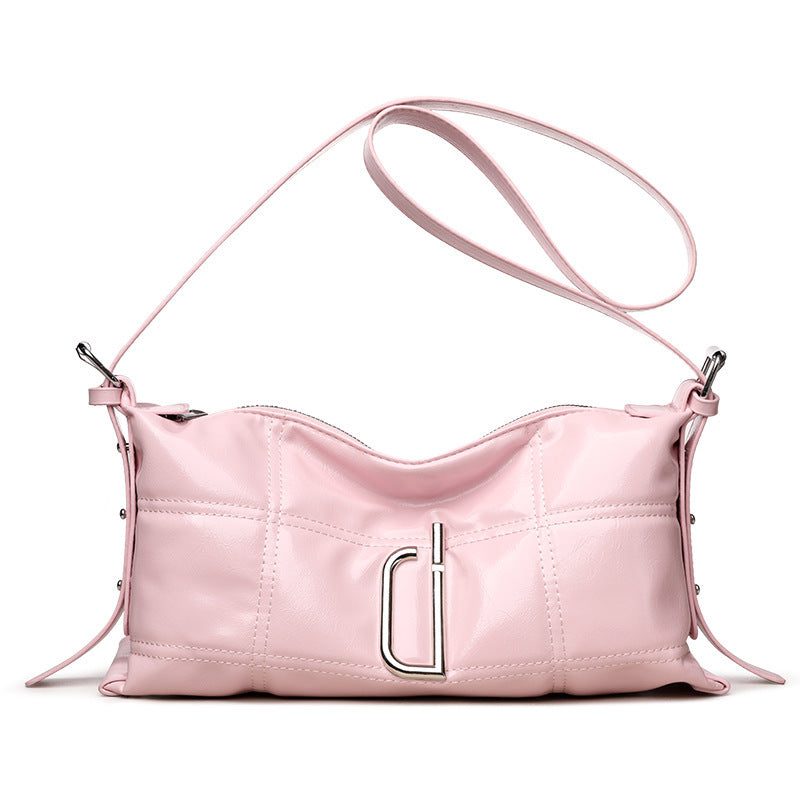 New Pillow Bag Oil Wax Leather Crack Soft Tote Crossbody