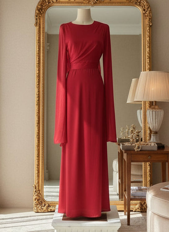 Grace Satin-Chiffon Maxi Dress – LUXE Edition