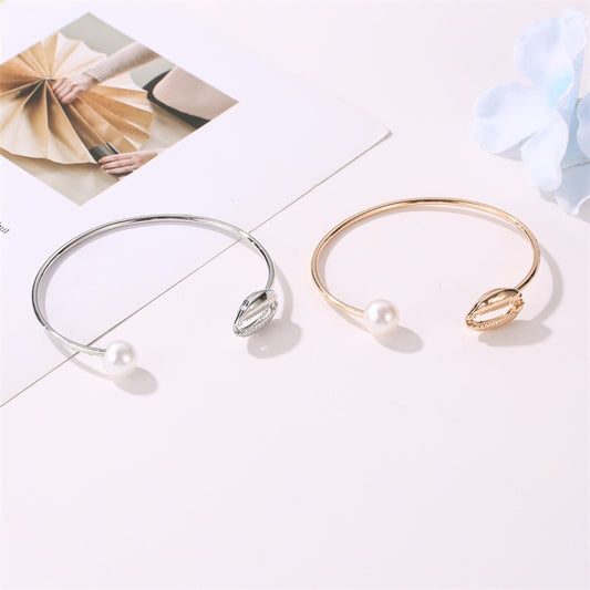 Simple Temperamental All-match Pearl Opening Bracelet